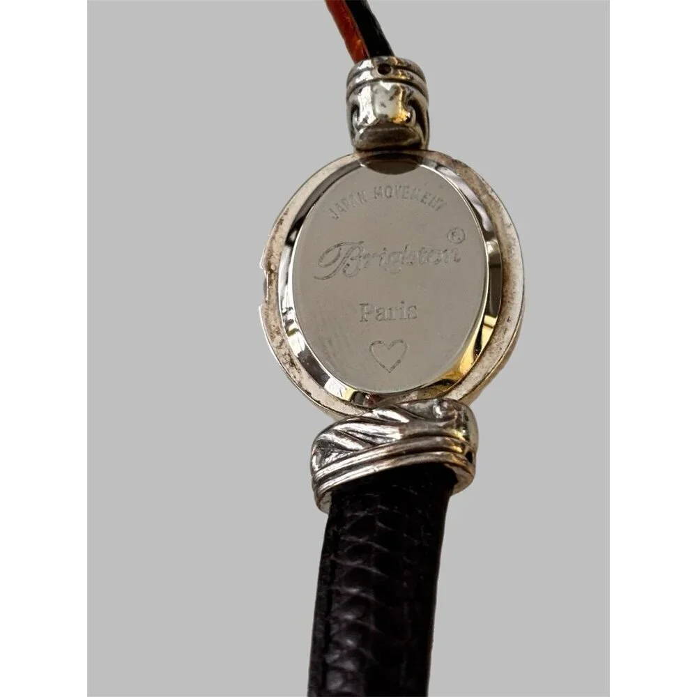 BRIGHTON Paris Women's Watch Vintage Analog Quartz Reversible Leather Band 22 mm